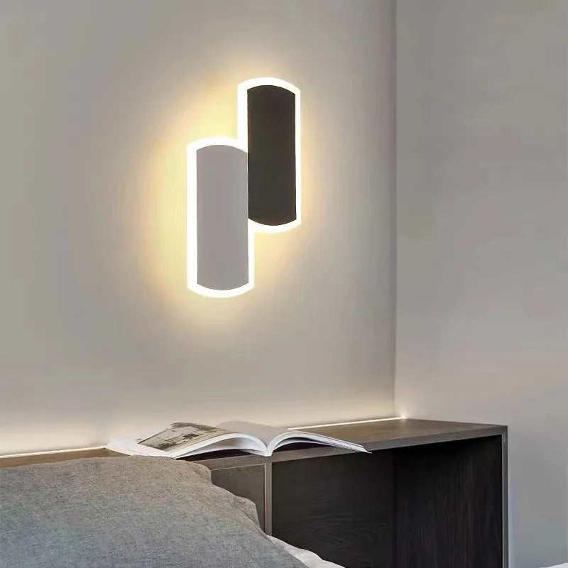 Applique murale LED moderne Spin blanc/noir pour chevet étude salon allée appliques murales intérieur décor à la maison luminaire Lustre