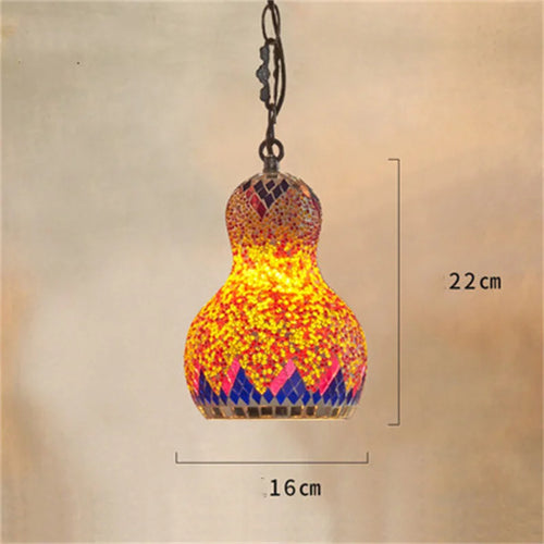 lustre en mosaïque turque fait main style art déco romantique en verre coloré - vue 11 sur 16