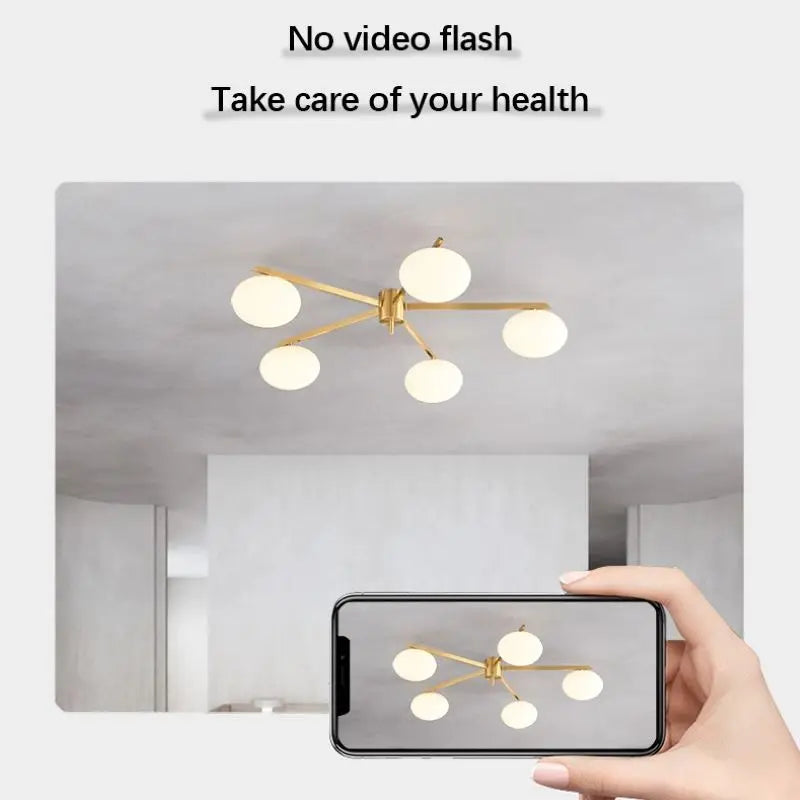 galet crème suspension luminaire led en verre français cuivre - vue 5 sur 12