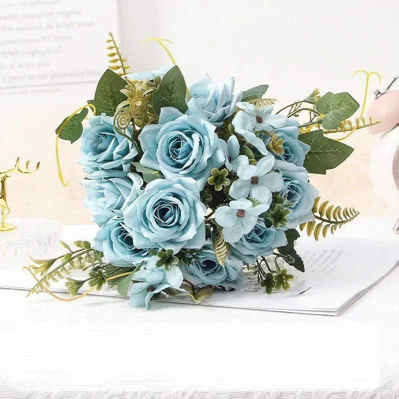 bouquet de roses artificielles pour décoration et cadeau de fête - vue 7 sur 13