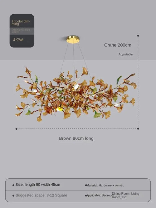 suspension moderne en ginkgo en verre personnalisée pour un éclairage élégant - vue 13 sur 16
