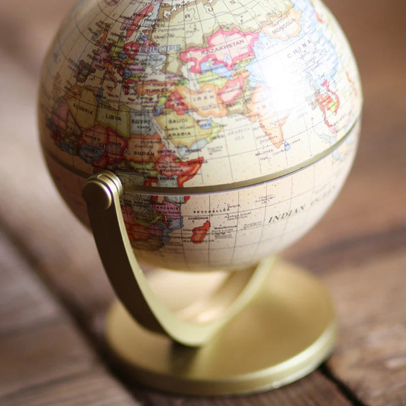 globe terrestre rétro pour enfants apprentissage géographie décoration créative - vue 3 sur 7