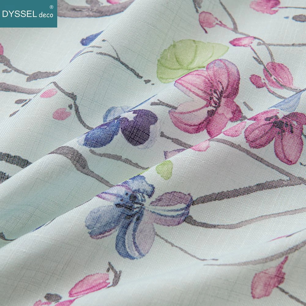 Rideau léger motif floral style européen salon chambre - vue 4 sur 8