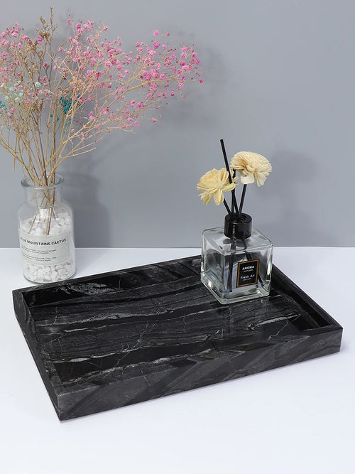 boîte de rangement en travertin et marbre naturel luxe