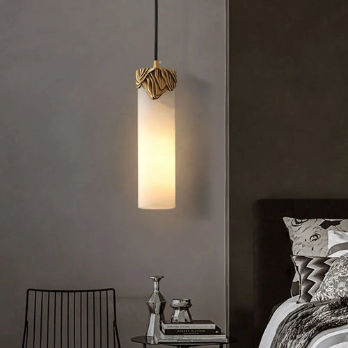 suspension en marbre naturel et cuivre pour intérieur - vue 2 sur 8