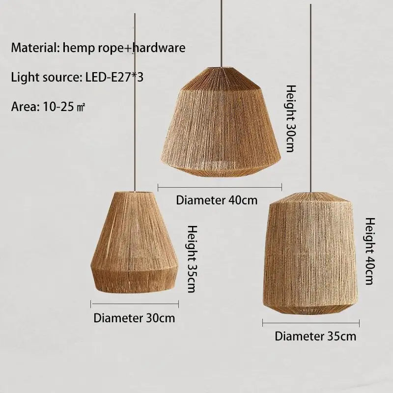 suspension en rotin japonais style wabi sabi pour espaces rustiques - vue 15 sur 16