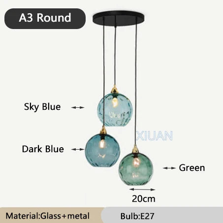 lustre en verre coloré lumineux pour restaurant - vue 25 sur 25