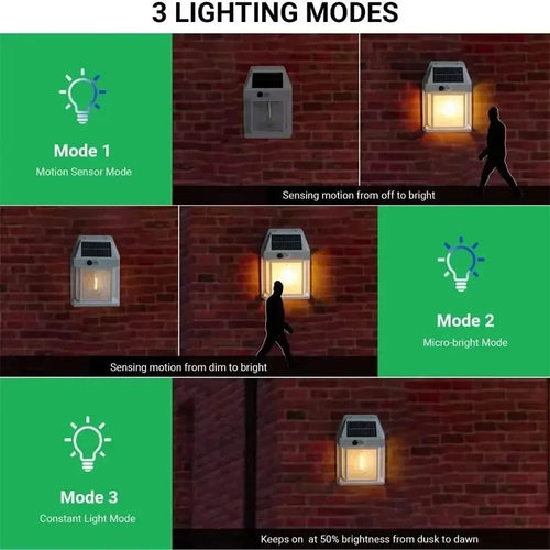 lampe de nuit solaire en tungstène trois modes étanche pour jardin - vue 5 sur 10