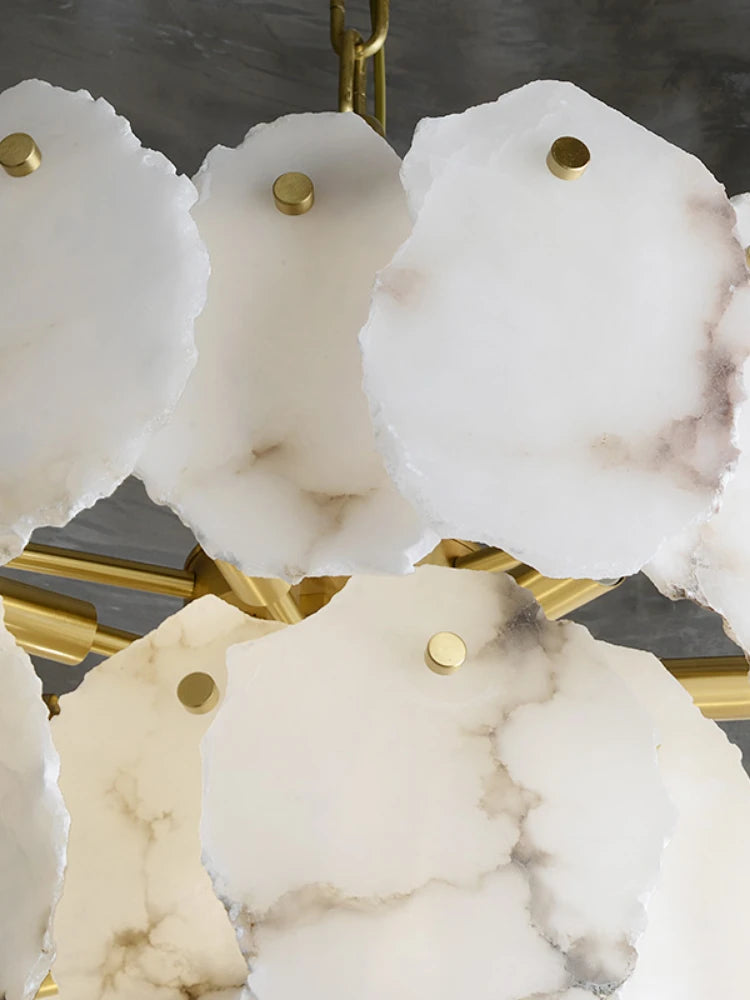 lustre en marbre naturel en cuivre pour décoration intérieure élégante - vue 5 sur 10