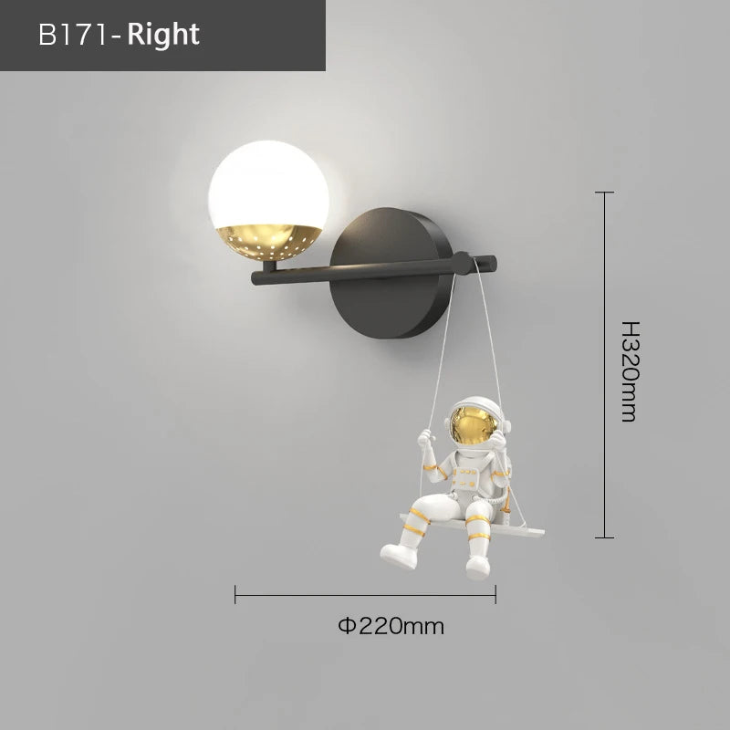 applique murale créatives d'astronaute pour décoration moderne - vue 10 sur 15