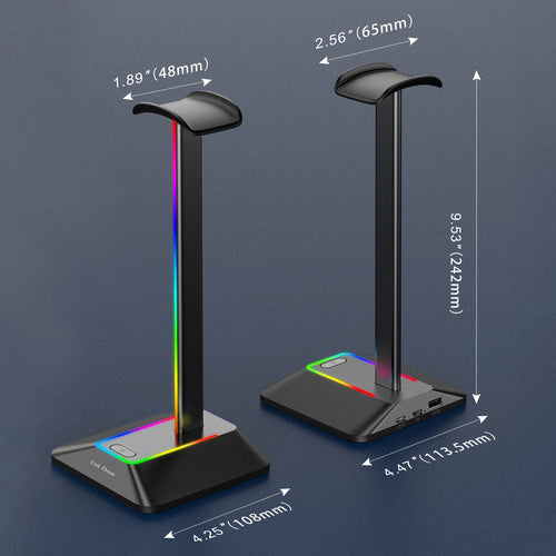 link dream support casque jeu rgb usb type-c pc bureau - vue 5 sur 8