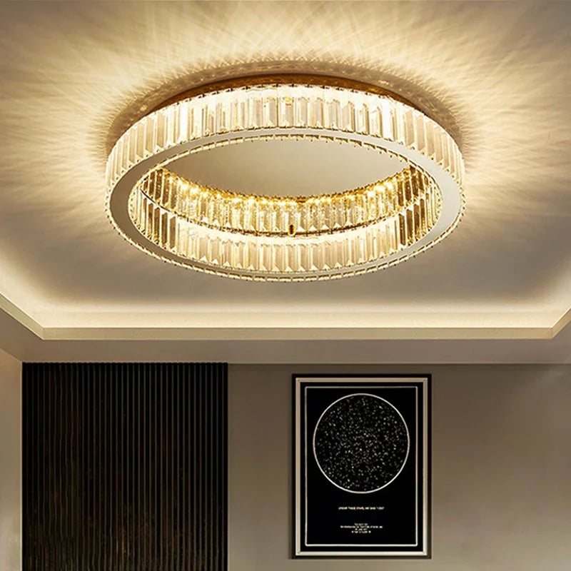 plafonnier en cristal luxueux pour décoration intérieure moderne - vue 3 sur 9