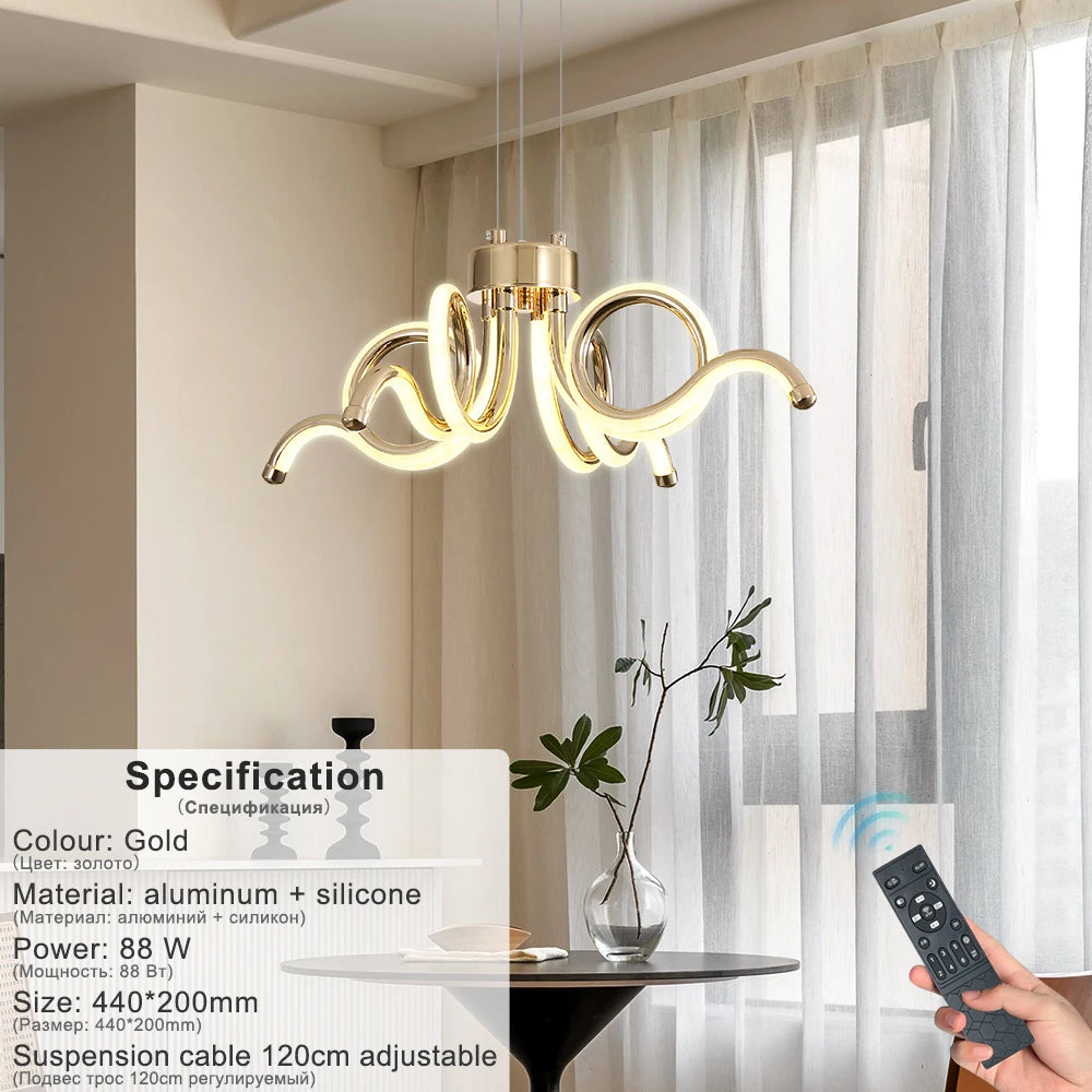 lustre moderne doré artpad avec télécommande pour éclairage intérieur - vue 9 sur 9