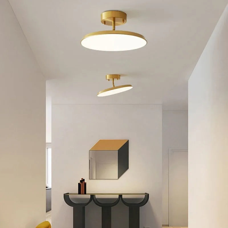 plafonnier led minimaliste or noir cuivre chambre salon hall couloir