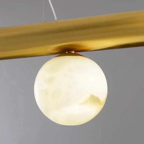 lustre de bar long et luxueux en marbre véritable post-moderne - vue 5 sur 10