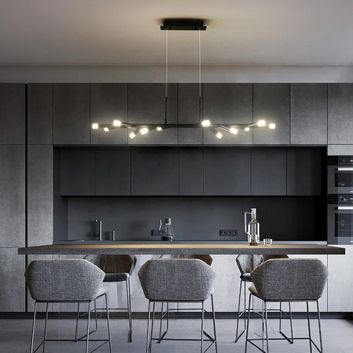 lustre moderne à LED pour décoration intérieure nordique - vue 3 sur 9