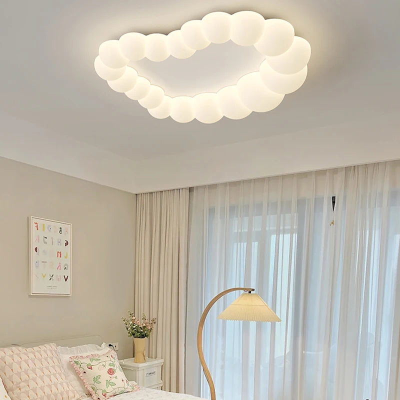Nordic Cloud Ceiling Lamps Bedroom Ceiling Light Pink White Bubble Design Children's Room Chandelier Lights for Princess Room - vue 3 sur 12