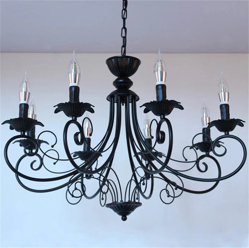 lustre classique en fer forgé vintage pour décoration intérieure