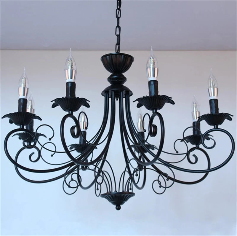lustre classique en fer forgé vintage pour décoration intérieure - vue 3 sur 6