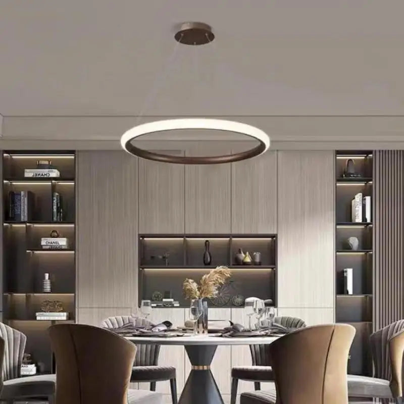 suspension led ronde art déco pour un éclairage élégant - vue 4 sur 13