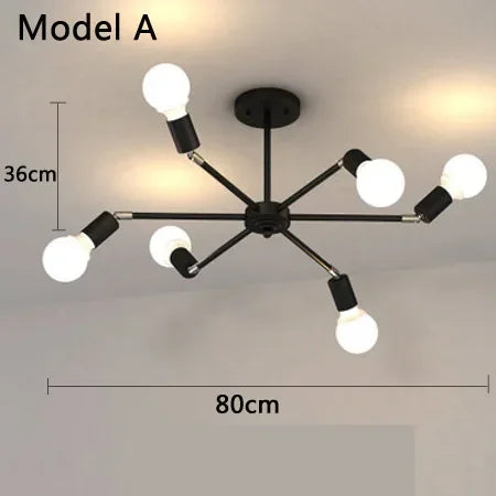 lustre moderne industriel pour décoration intérieure rétro simple - vue 11 sur 11