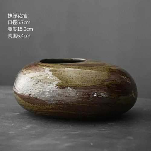 vase en terre cuite japonais imitation pierre vintage pour fleurs