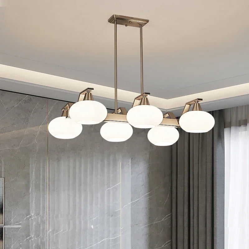 lustre moderne en métal avec éclairage led décoratif - vue 6 sur 12