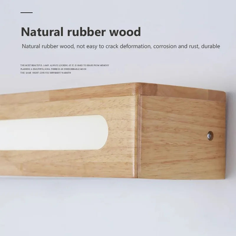 applique murale led nordique simple en bois pour éclairage intérieur - vue 5 sur 9