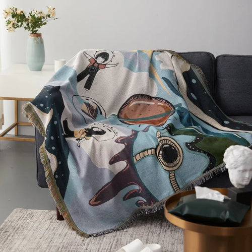 Plaid géométrique style nordique jeté canapé multifonction - vue 7 sur 7