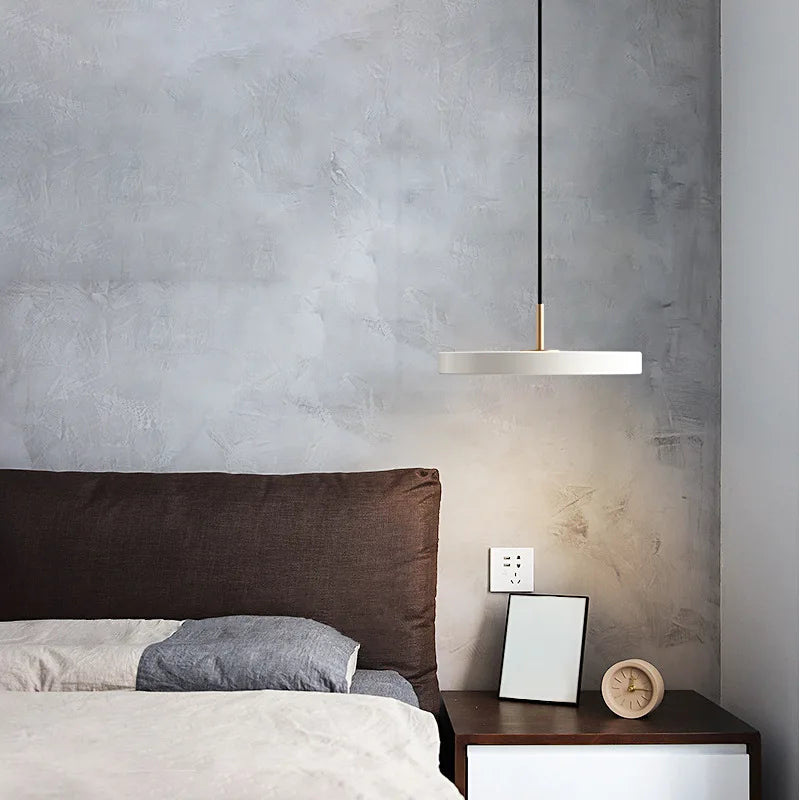 suspension led moderne lumière disque suspendus décoration luminaire lustre - vue 5 sur 12