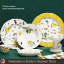 assiette ceramique style europeen motif citron elegante
