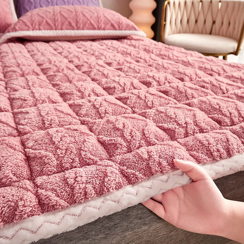 surmatelas doux hiver en velours agneau pour étudiants - vue 7 sur 12
