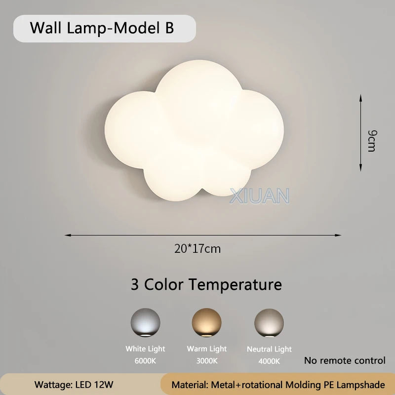 applique murale moderne en forme de nuage blanc pour intérieur - vue 11 sur 12