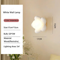 Applique murale fleur enfants blanc rose résine décoration intérieur chambre chevet