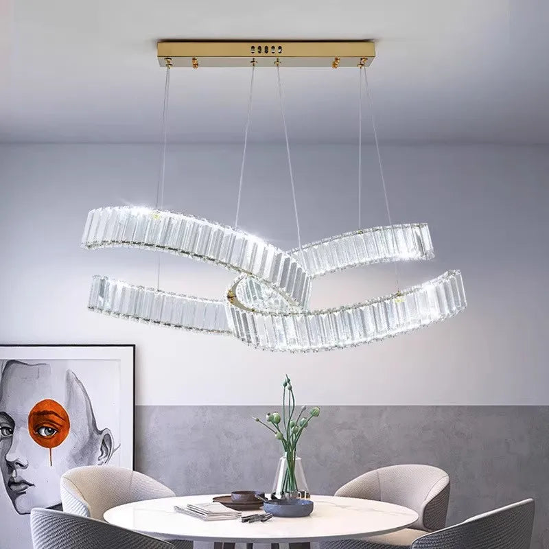 lustre en acier inoxydable cristal postmoderne