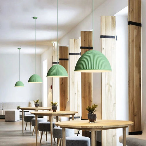 lampes suspendues led nordiques en résine macaron pour décoration intérieure - vue 6 sur 12