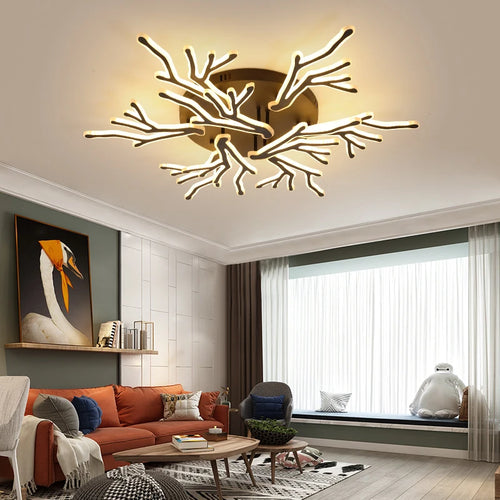 lustre créatif en forme de branche moderne en fer pour décoration intérieure - vue 2 sur 16