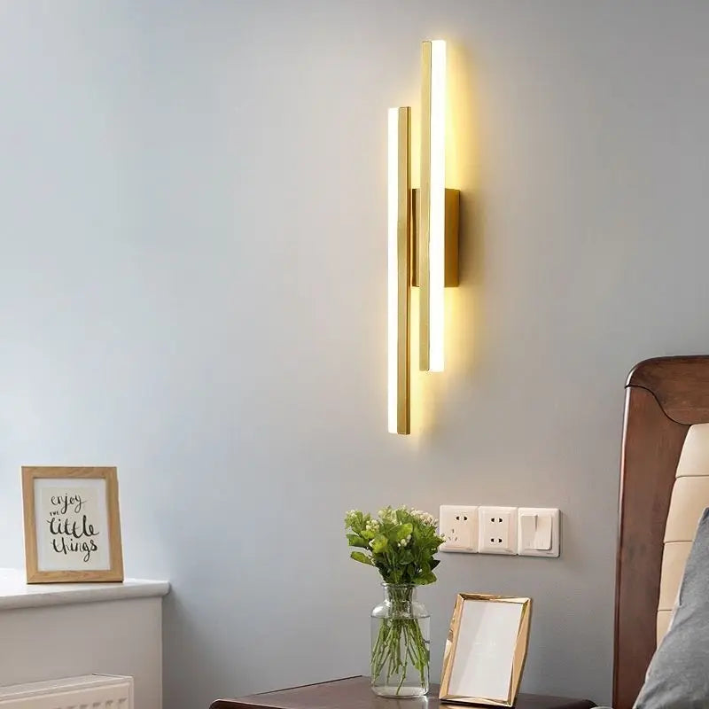 applique murale LED cuivre ligne tuyau acrylique abat-jour éclairage intérieur pour salon couloir luminaire