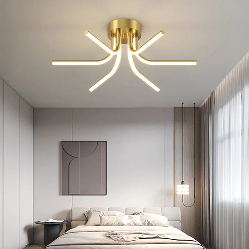 Plafonnier LED en cuivre au design moderne