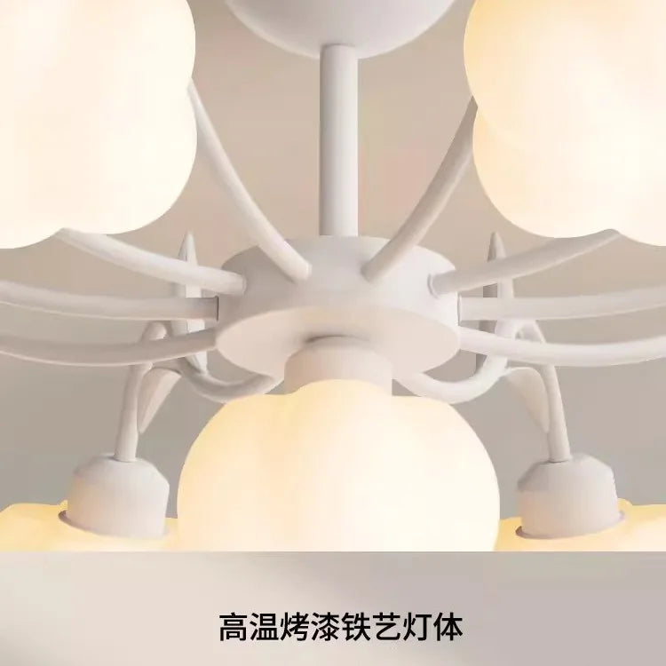plafonnier moderne à LED avec couverture en coton décorative - vue 6 sur 12