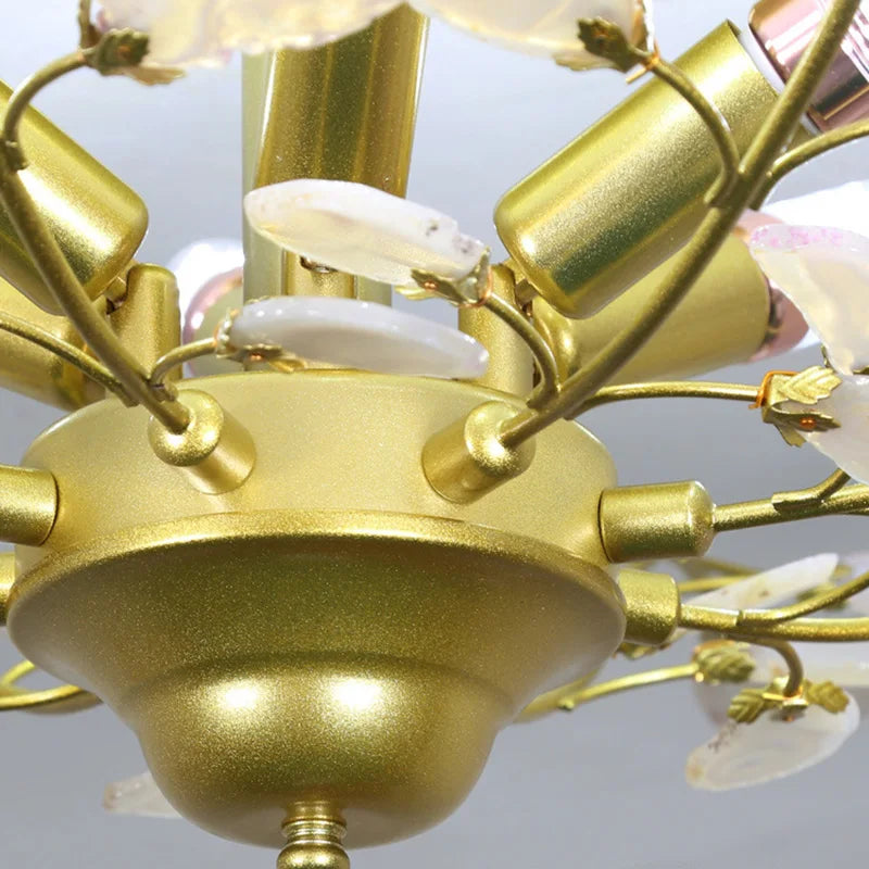 lustre led en agate naturelle idéal pour décoration romantique - vue 3 sur 15