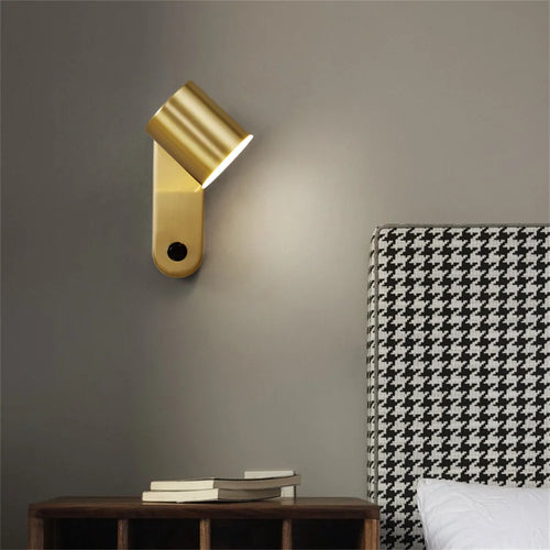 applique murale led pivotante en laiton avec interrupteur pour lecture - vue 3 sur 13