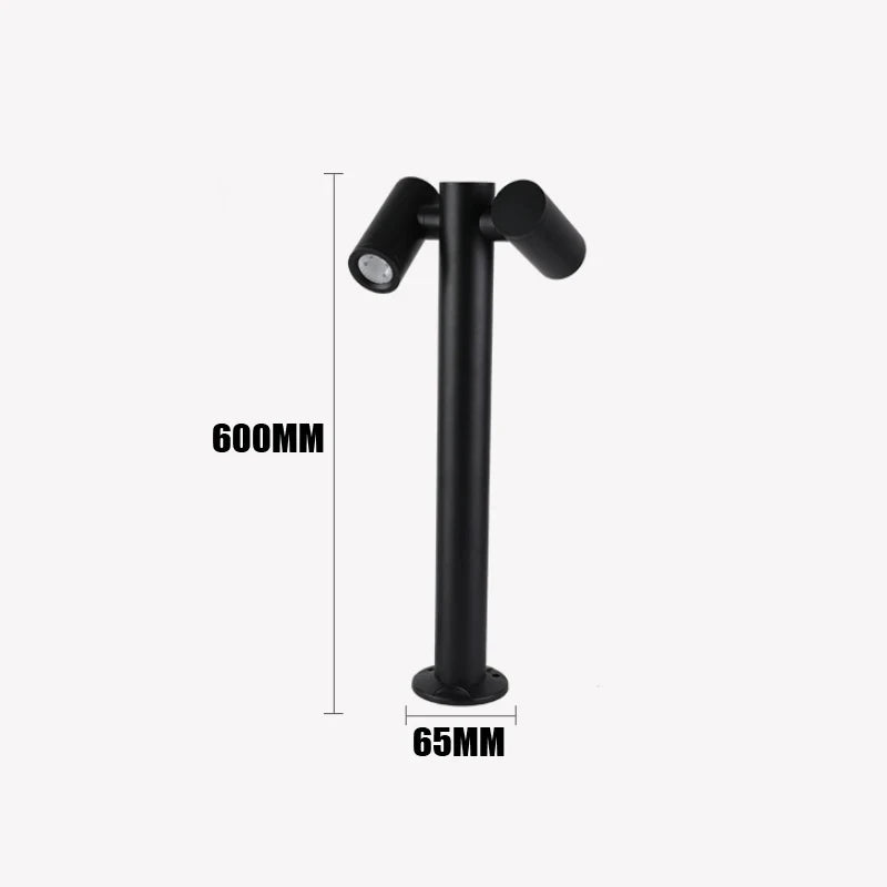 lampe de jardin double tête rotative éclairage créatif extérieur
