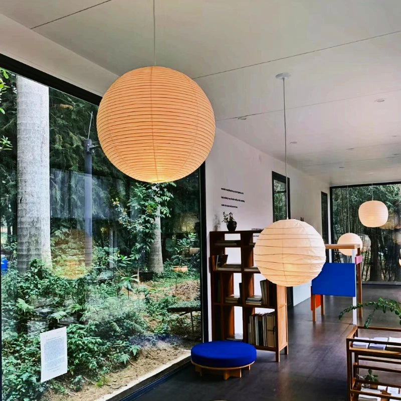 Noguchi Yong suspension lumières Akari Wabi-sabi plafonnier japonais papier de riz lustre pour salon décor à la maison suspension