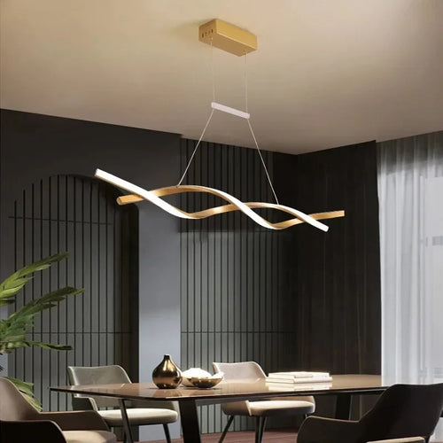 lustre led rotatif moderne à intensité variable pour éclairage décoratif - vue 2 sur 12