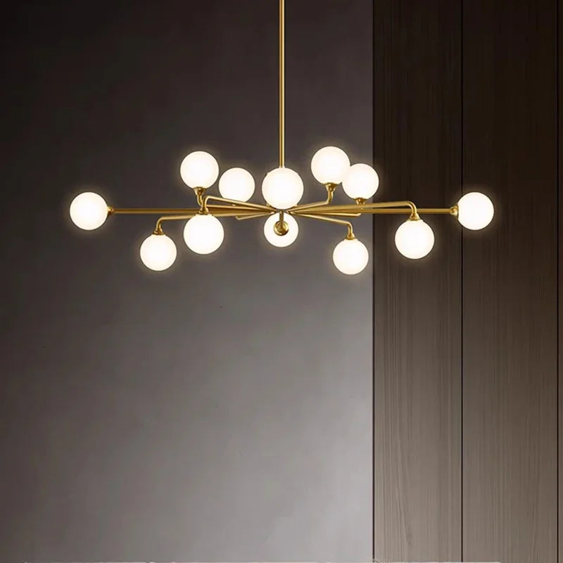 lustre moderne en verre suspendu pour décoration maison