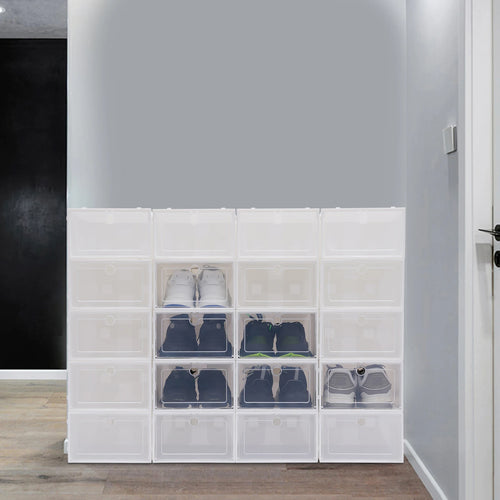 lot de 20 boîtes pliables en plastique pour chaussures - vue 2 sur 6