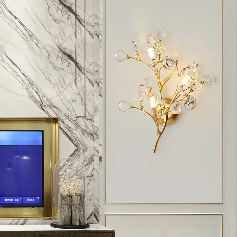 applique murale LED créative de luxe en cristal moderne