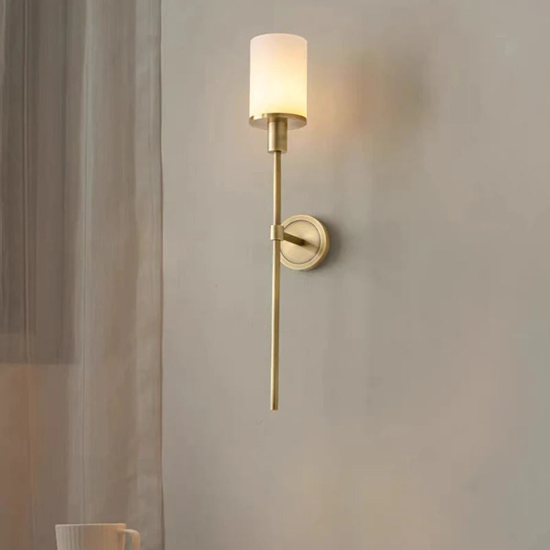 applique murale vintage en laiton et marbre naturel pour un éclairage élégant - vue 5 sur 8