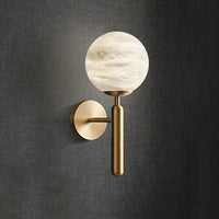 applique murale led créative boule laiton marbre style européen antique